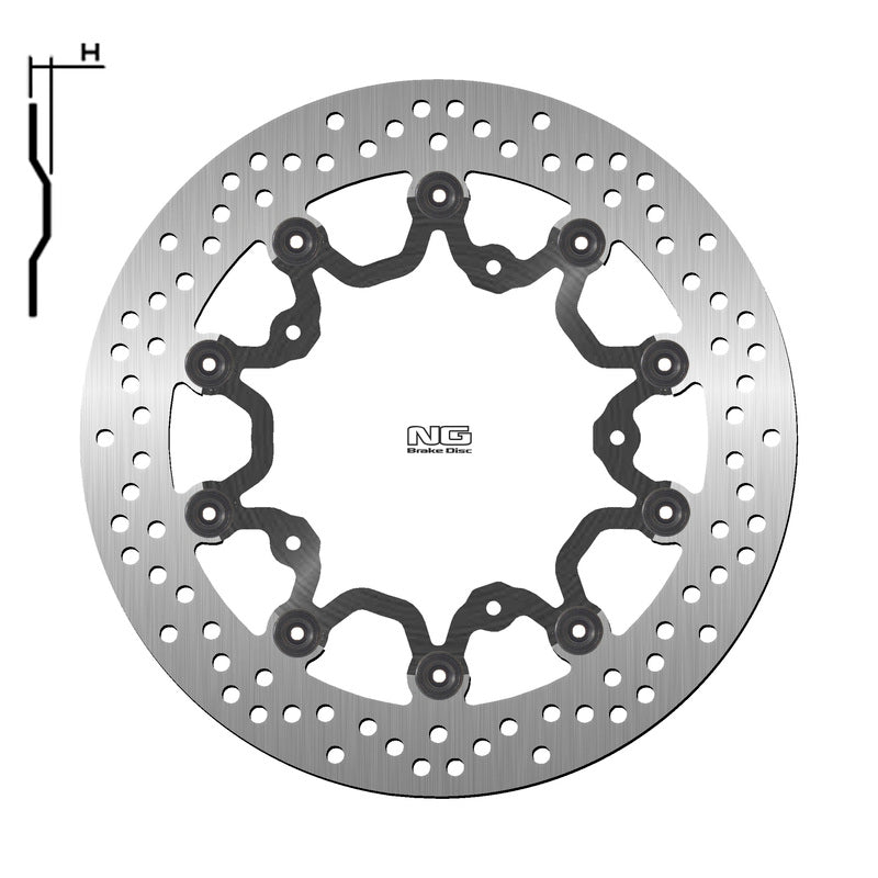 Disco de freno DELANTERO NG BRAKES redondo flotante