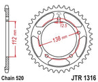 Corona 43 DIENTES  JT acero estándar 1316 - Paso 520
