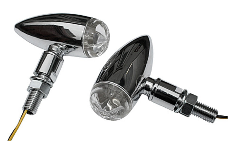 Intermitente LED HIGHSIDER pro Micro-Bullet - homologado E - cromado/traslúcido - par
