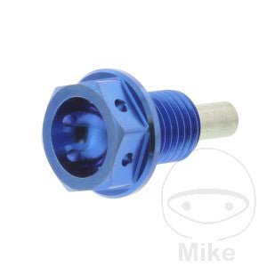 Tornillo magnético de drenaje de aceite JMP Bolt M12X1.5 mm 15 mm titan azul
