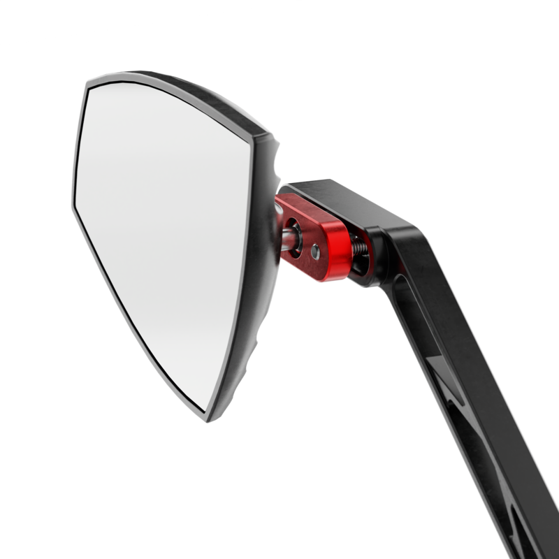 Retrovisor de manillar HIGHSIDER pro Wave - negro/rojo
