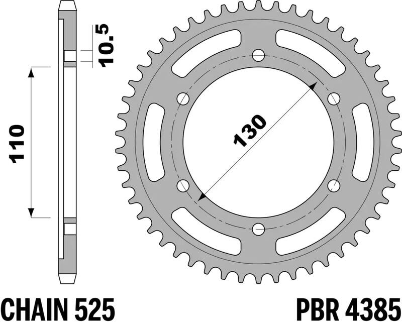 Corona PBR acero C45 templado 4385 - 525