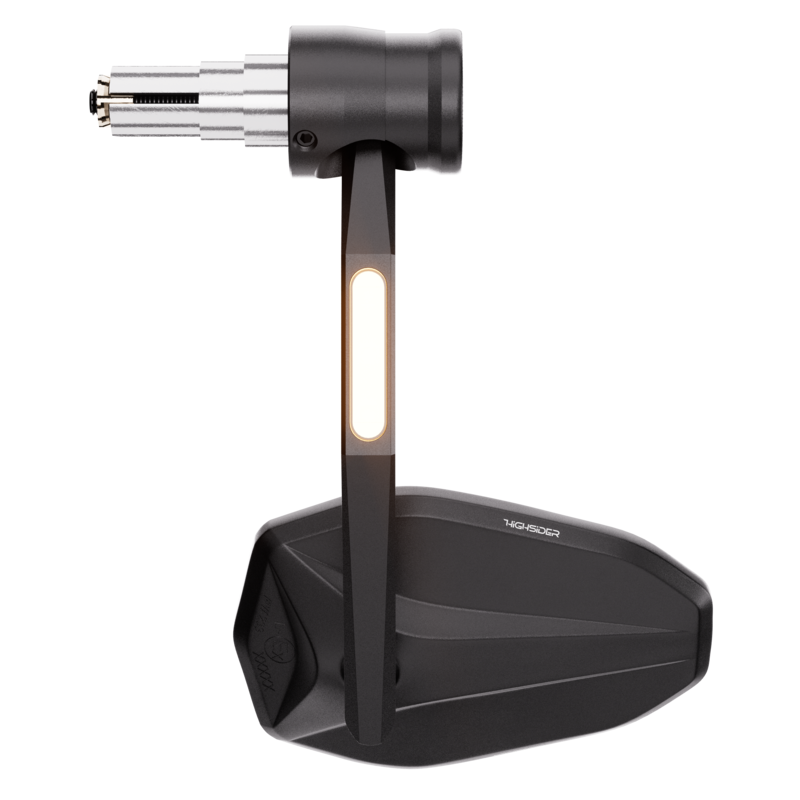 Retrovisor contrapeso de manillar HIGHSIDER pro Victory-Rim - con intermitentes LED - negro - 1 pieza