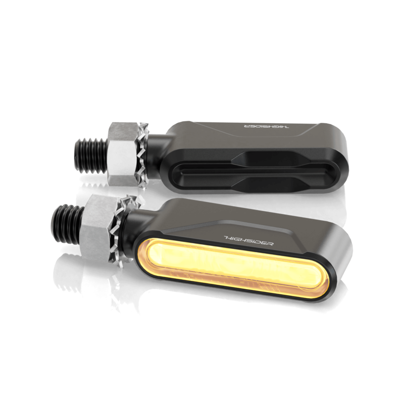 Intermitente LED HIGHSIDER pro Esagano-RS - cristal ahumado - homologado E - Pareja