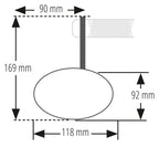 Retrovisor contrapeso de manillar HIGHSIDER pro Esagano-RS largo - negro/plata