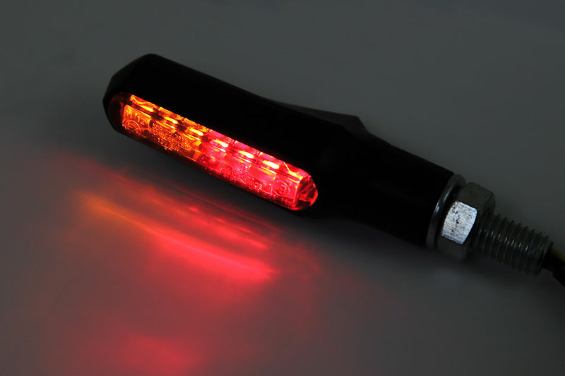 Piloto trasero/intermitente LED HIGHSIDER smart Shorty Fin 3in1 - cristal ahumado - homologado E - Pareja