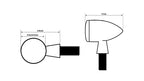 Piloto trasero/intermitente LED HIGHSIDER smart 3in1 para ATV - cristal rojo - homologado E - Pareja