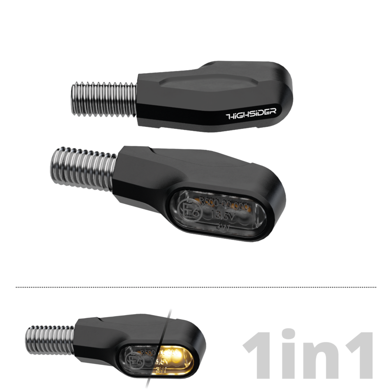 Intermitente LED HIGHSIDER pro Ventura-X - cristal ahumado - homologado E - Pareja