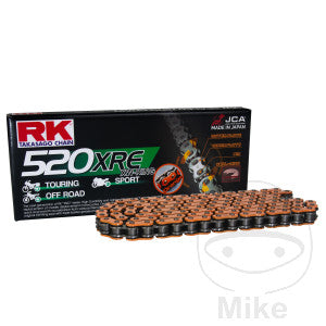 RK XW-Ring naranja 520XRE/118 Cadena abierta con enganche remache