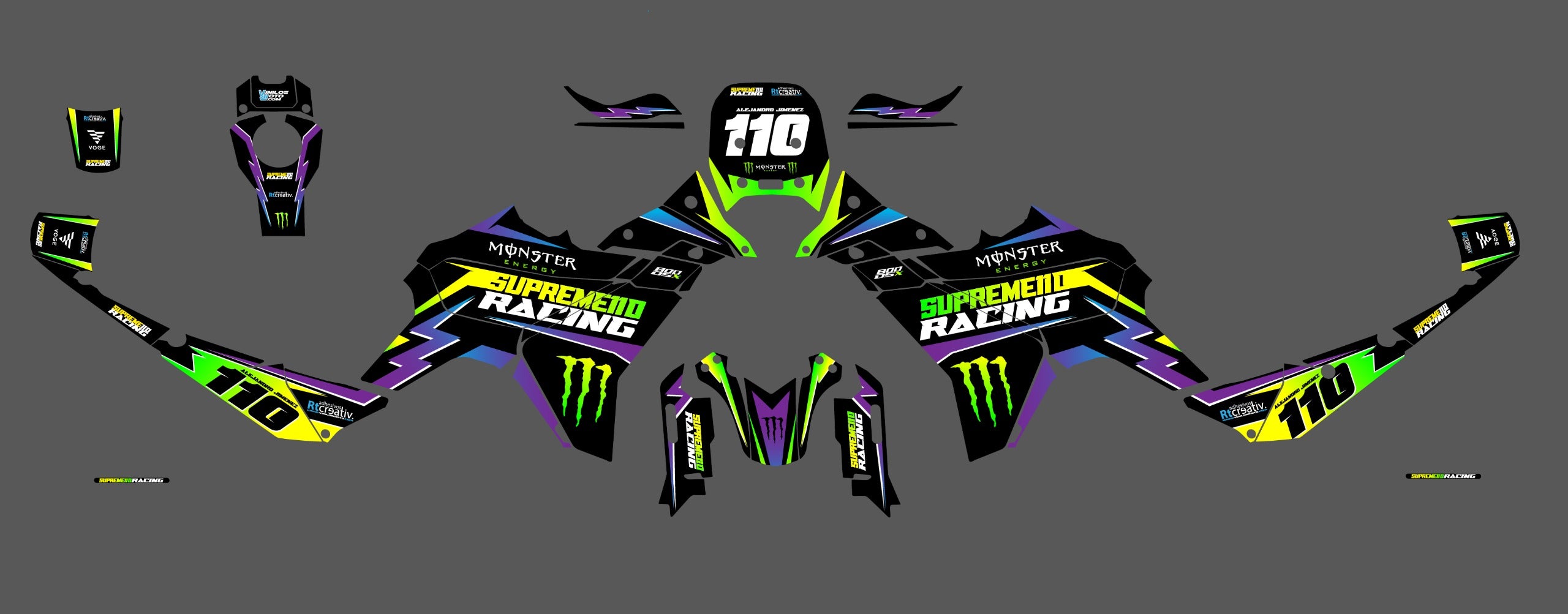 KIT VINILOS "SUPREME RACING 110" OFFICIAL RACE , VOGE 800 RALLY